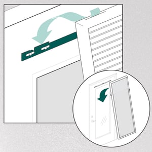 3. Hang the unit on the top bracket.