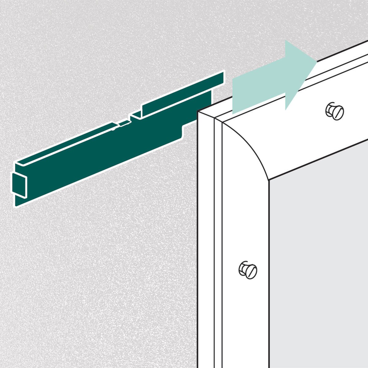 2. Install provided spacers and top brackets, and tighten screws.